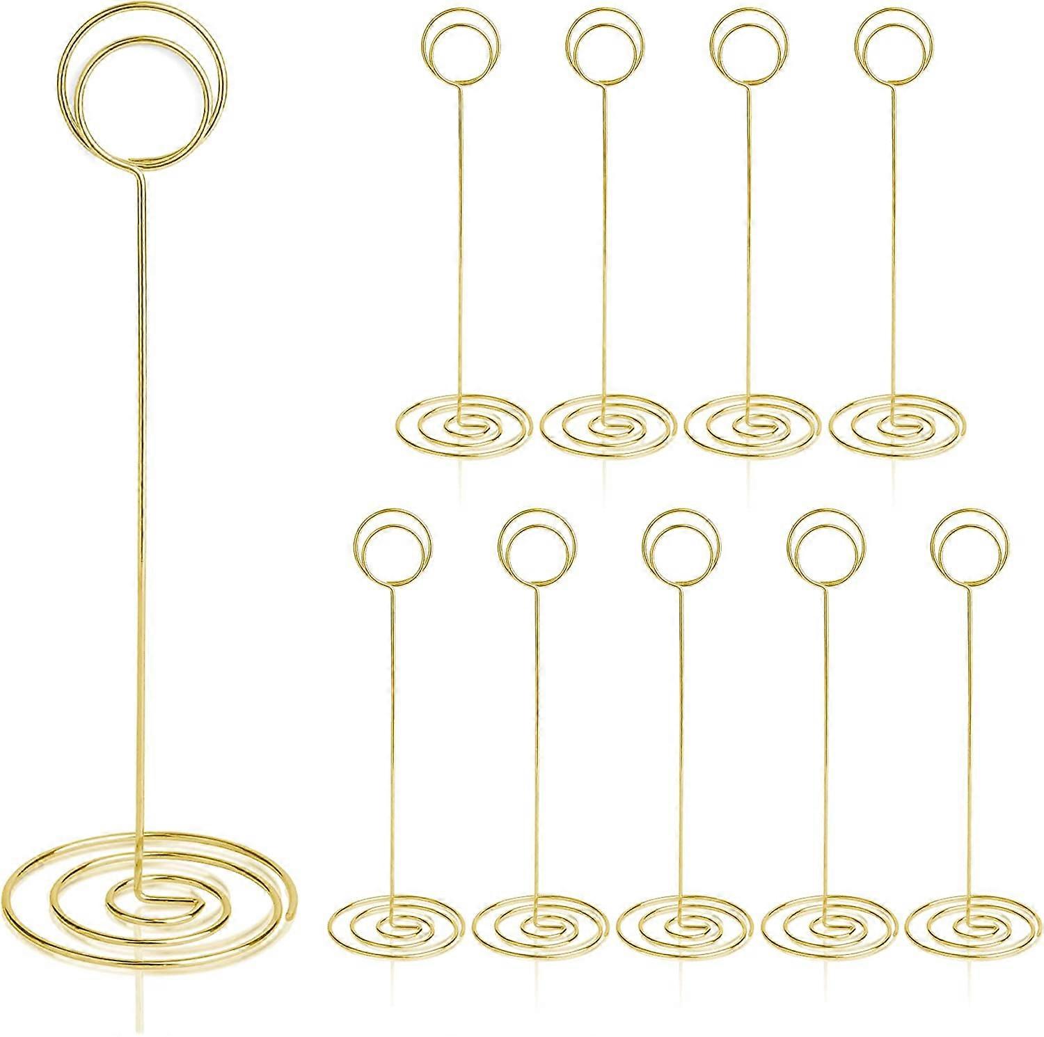 10 Stück Tischnummernhalter - Tischkartenhalter (Gold)