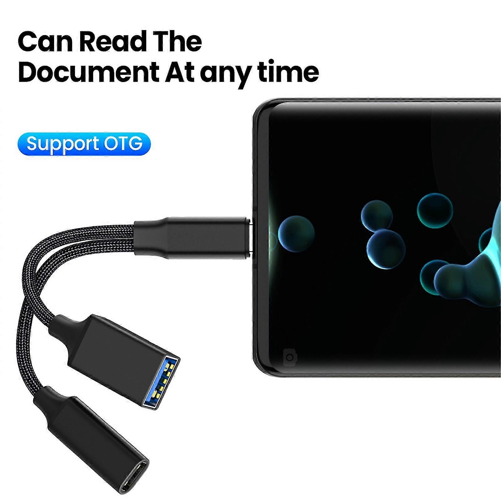 Usb C-type Otg Hub For Mobile Phone 2-in-1 C-type To Usb 3.0 Adapter, Pd Charger With Laptop And Table