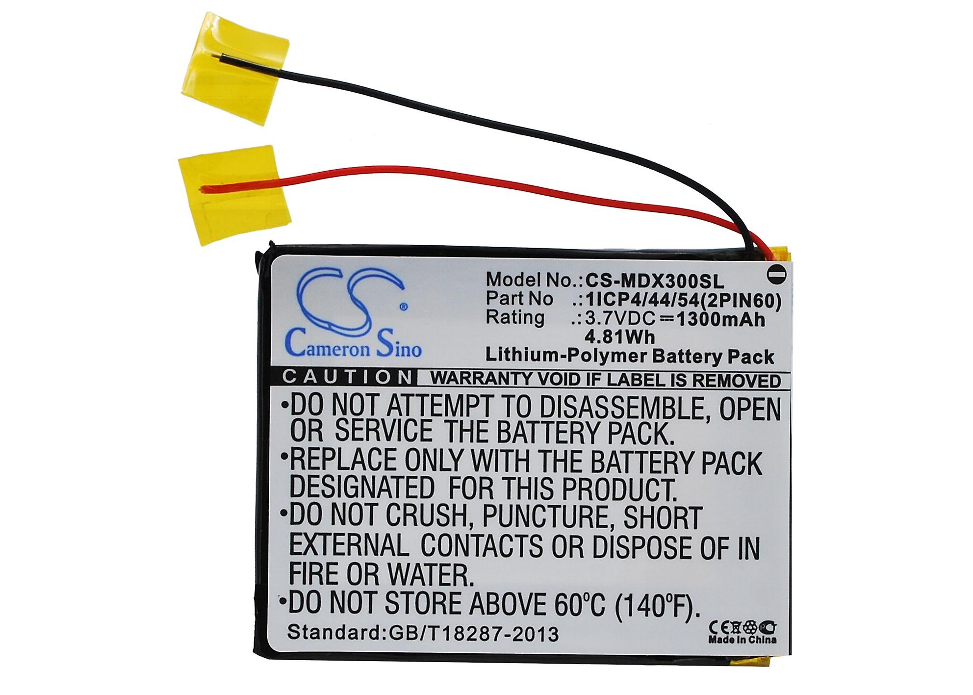 GPS Navigation Battery for MODECOM 1ICP4/44/54(2PIN60) MX3 CS-MDX300SL 1300mAh