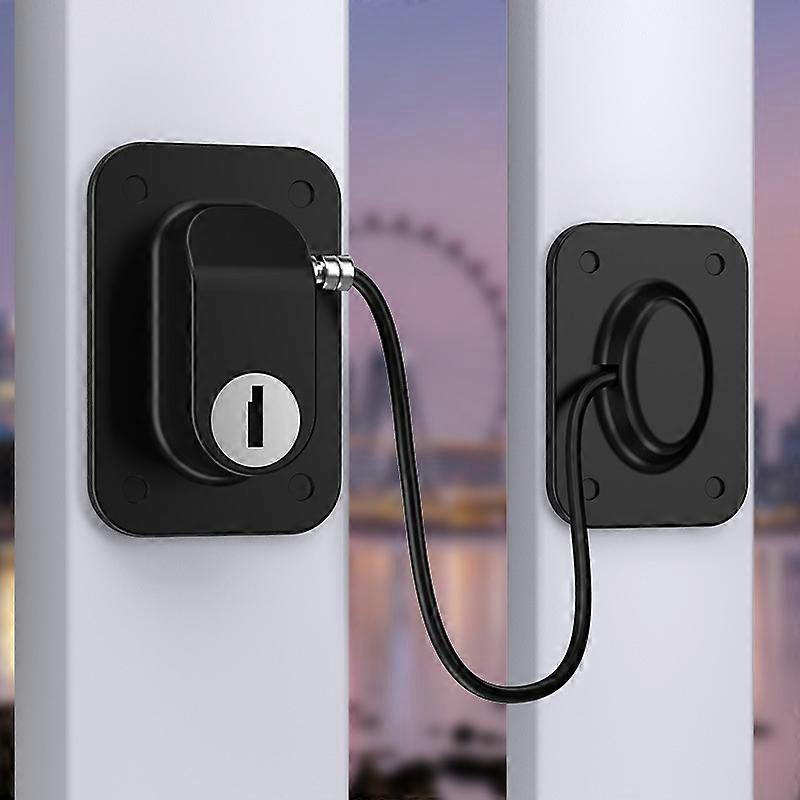 1 Fridge Lock for Children, Fridge Door Lock Blocker Cabinet Window with 1 Keys, Strong Adhesive Lock Cable Restriction Baby Door Sliding Door Drawer