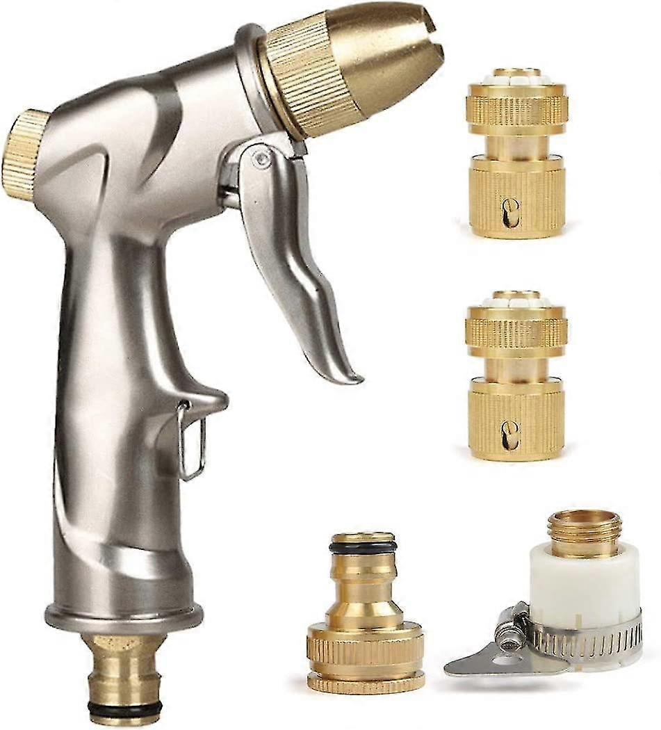 真鍮のノズルが付いている庭のホースの給水銃、車の洗浄/芝生のための高圧亜鉛合金の手持ち型の給水器