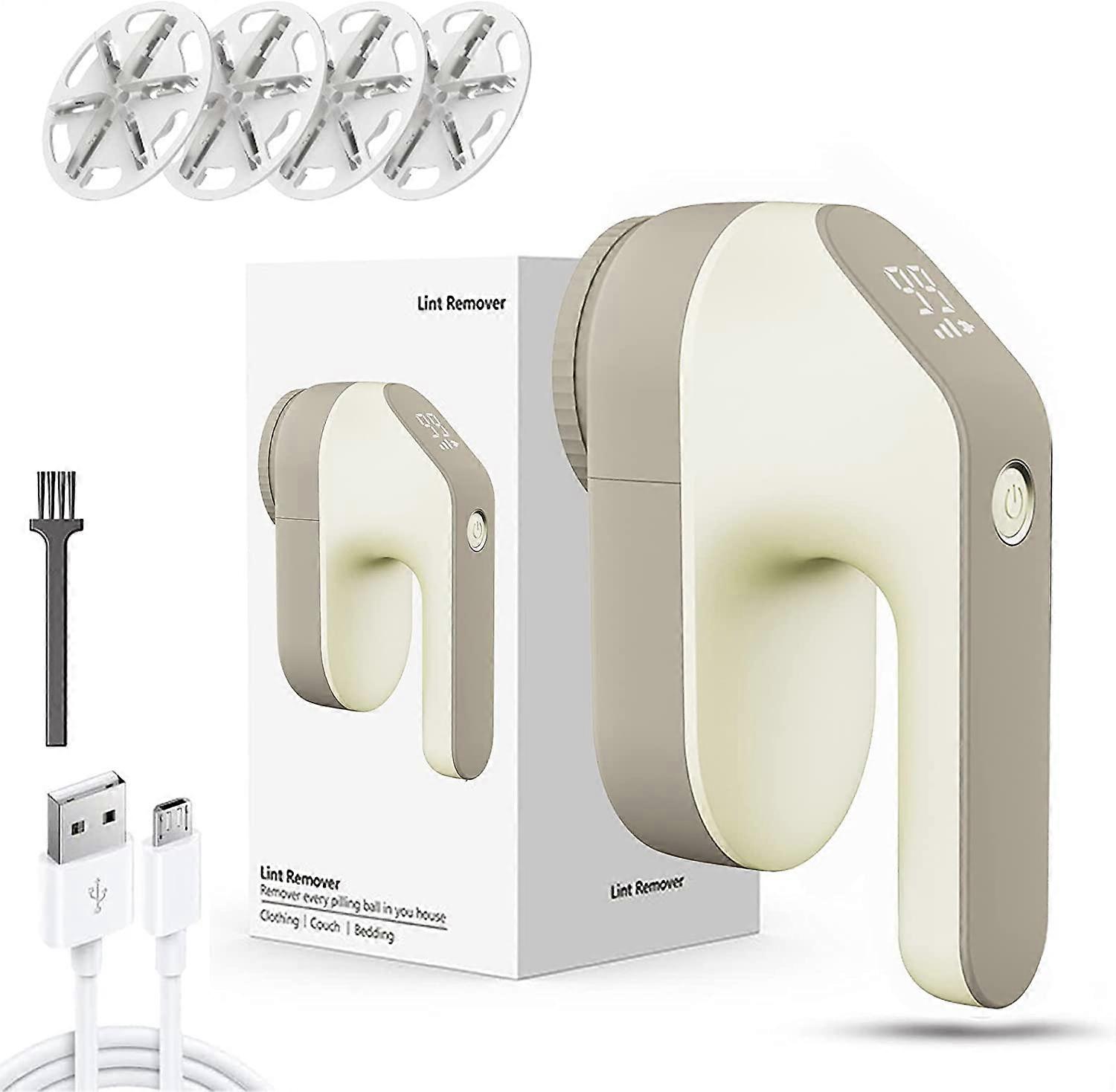 Lint Remover, Bobble Remover for Clothes, Fabric Shaver with 6-Blade Blades, 2000mAh LED Displays USB Rechargeable Lint Shavers with Adjustable 3-Way 