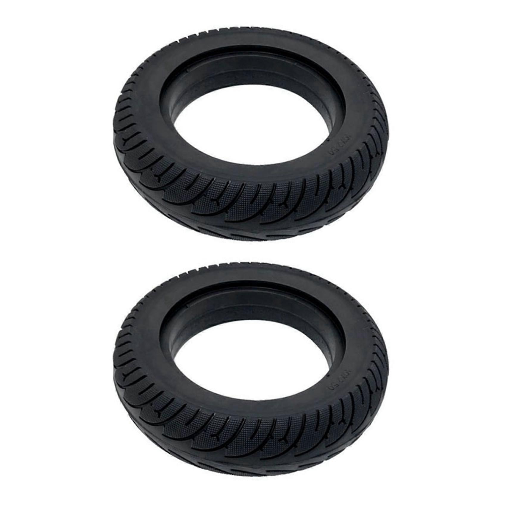 2Pcs 10X2.5 Black Solid Tire for Electric Scooter Folding E-Bike Widened Tyre Rubber Non-Inflation