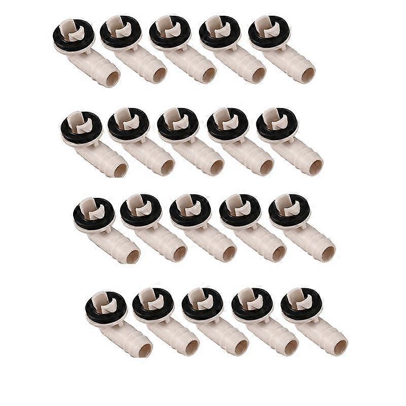 20X Air Conditioner Ac Drain Hose Connector Elbow Fitting with Rubber Ring(15mm)