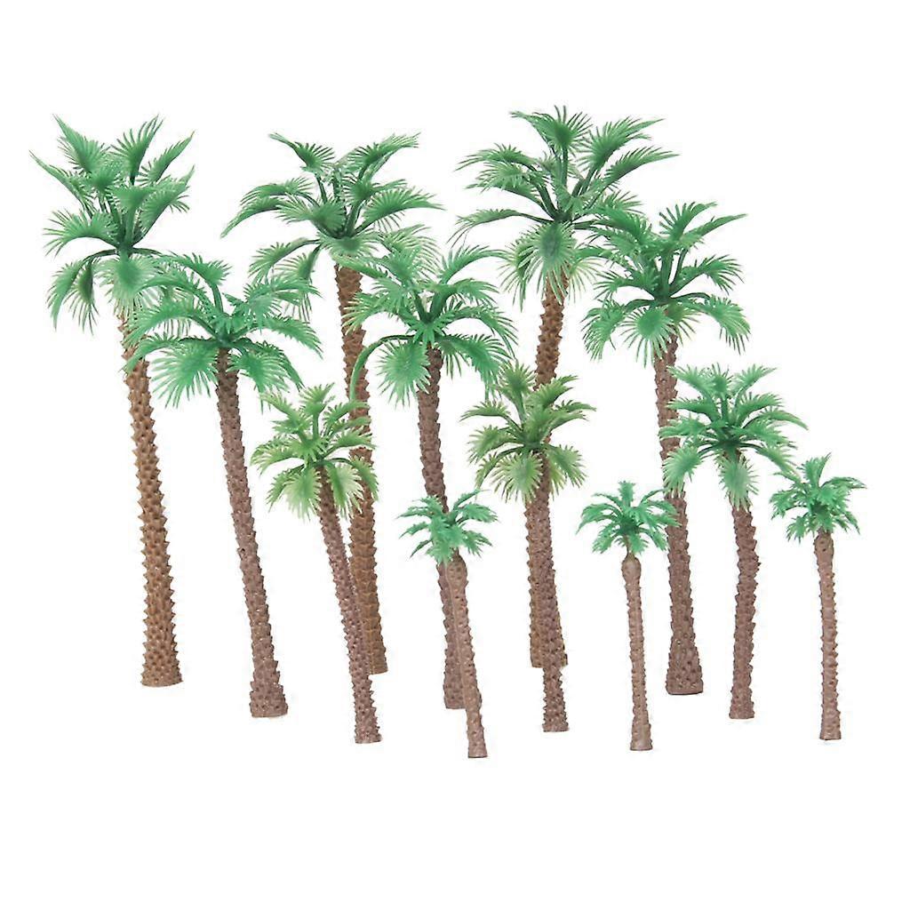 12pcs Layout Model Train Palm Trees Scale HO O N 6-11cm Model Scenery