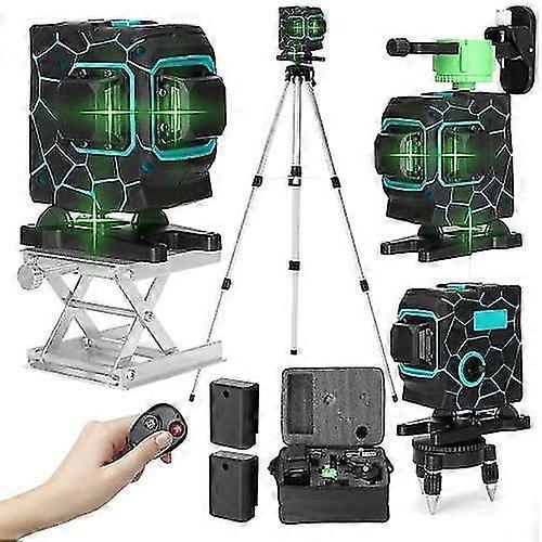 Multifunctional 3d 12 Lines Laser Level Tool Horizontal And Vertical Cross Lines Self-Leveling Laser Level 360 + Extension Bar