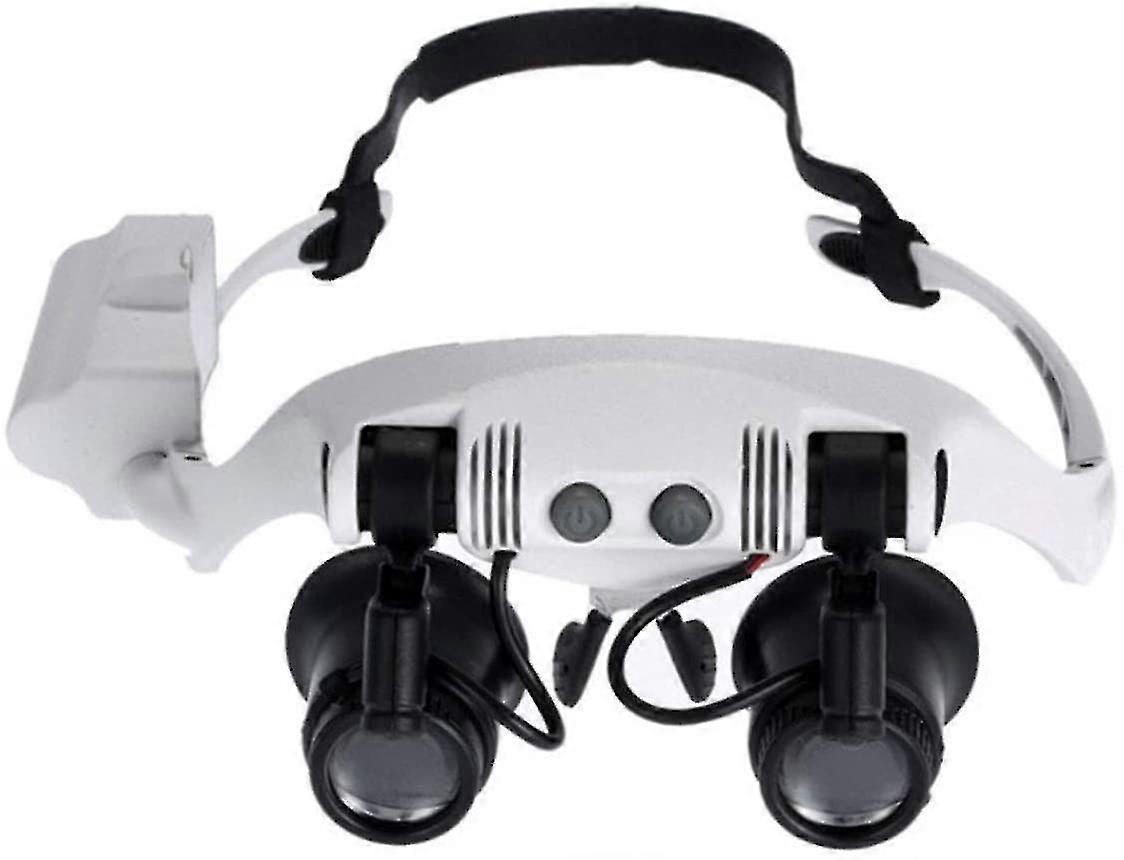 Lupa de Cabeça 10/15/20/25x Lupa de Joias Iluminada LED