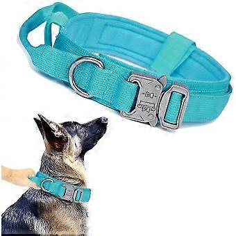 Collier tactique pour chien Collier militaire pour chien Collier pour chien réglable Boucle en métal robuste avec poignée pour l’entraînement du chien
