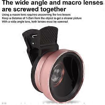 Kit Objectif 2 En 1 Pour Smartphone - Macro 12,5x Et Grand Angle 0,45x - Compatible Universel Avec Pince Réglable - 10