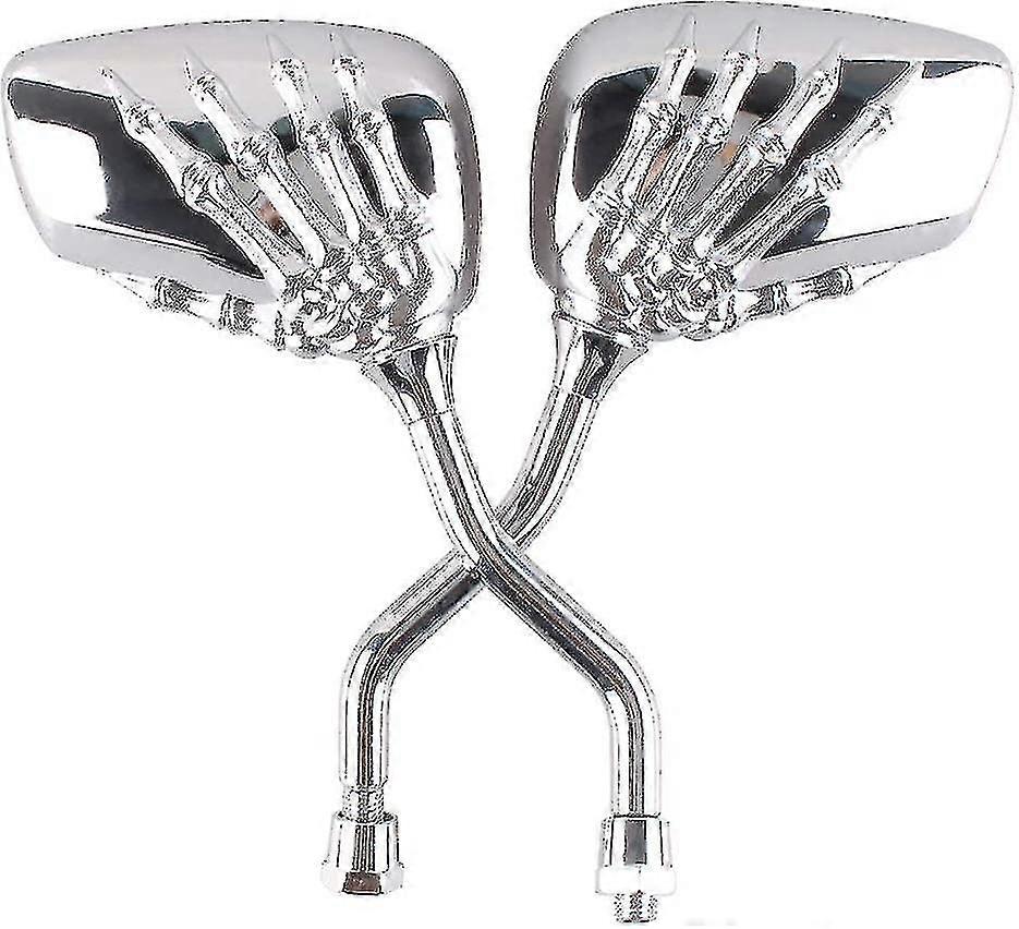 2x [8mm/10mm] Universal Motorcycle Rearview Mirror Motorcycle Mirror Handlebar Mirror "fingers Of The Skeletons" Side Mirror Mirror