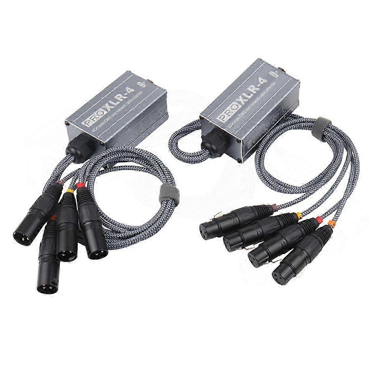 1 pár Xlr mužský/ženský 4 kanálový had 3pin Xlr/dmx na Ethercon Rj45 Cat5/cat6 Ethernet Extender pro živé pódium, šedý