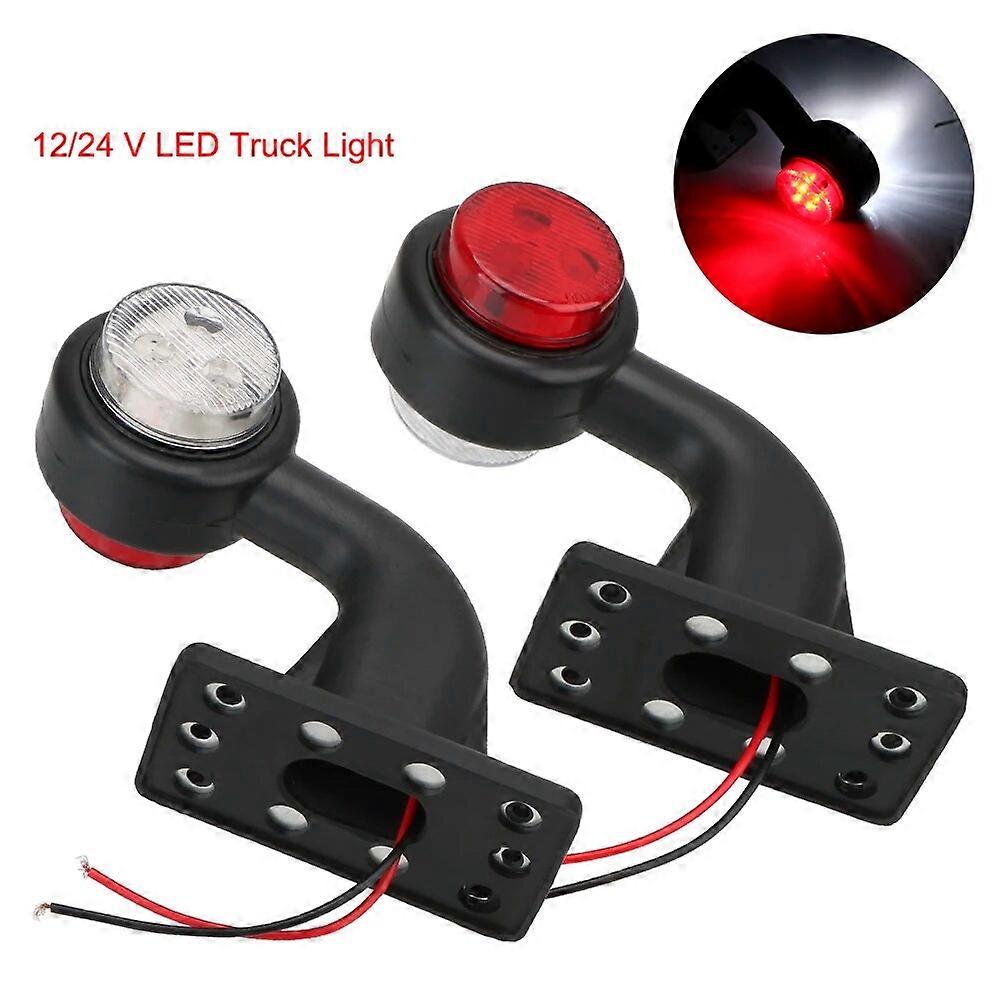 Tail Light Assembly Red White 2Pcs/set For Trailer Truck Van Lorry Indicator Lamp 12/24V LED Side Marker Light Truck Lamp