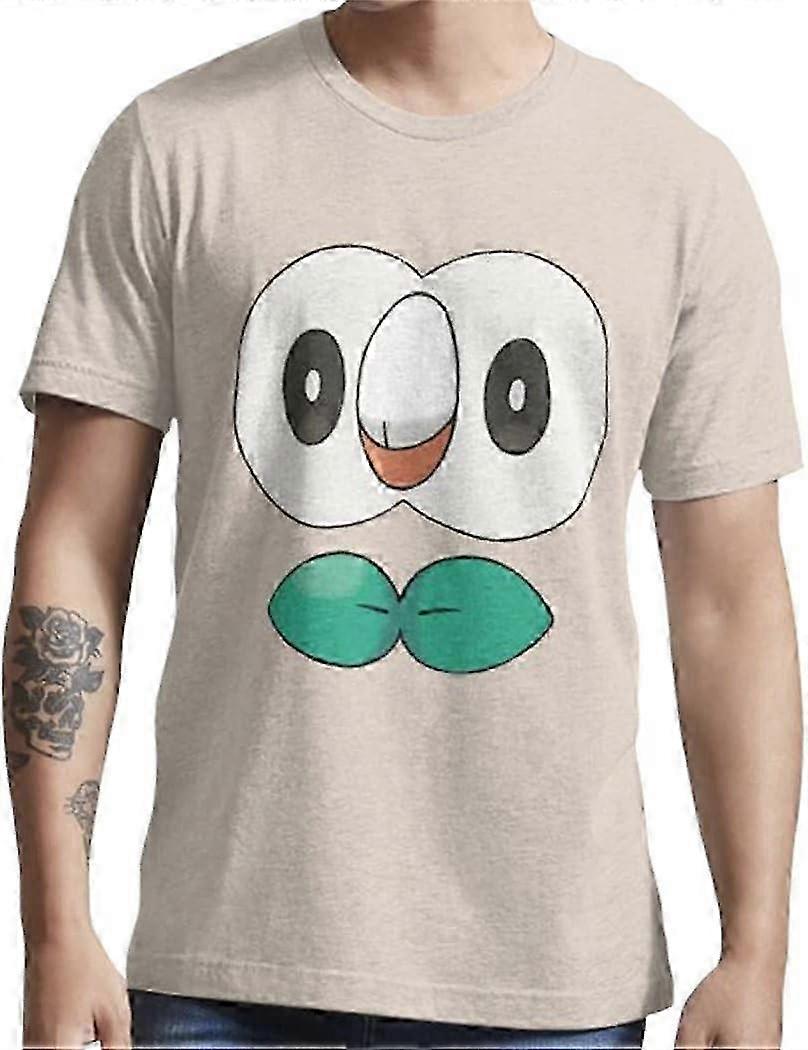 XUANYI Rowlet Face Essential T-Shirt Material da moda retrô