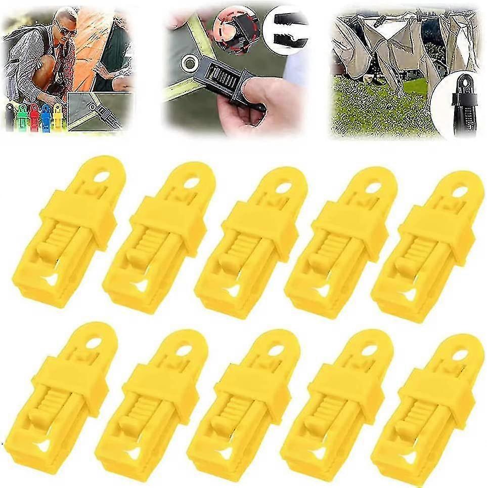 Upgrade Tarp Clips Heavy Duty Lock Grip, 20 Pcs Windproof Tarp Clips With Barbs Tent Tarpaulin Clamps For Holding Up Tarp