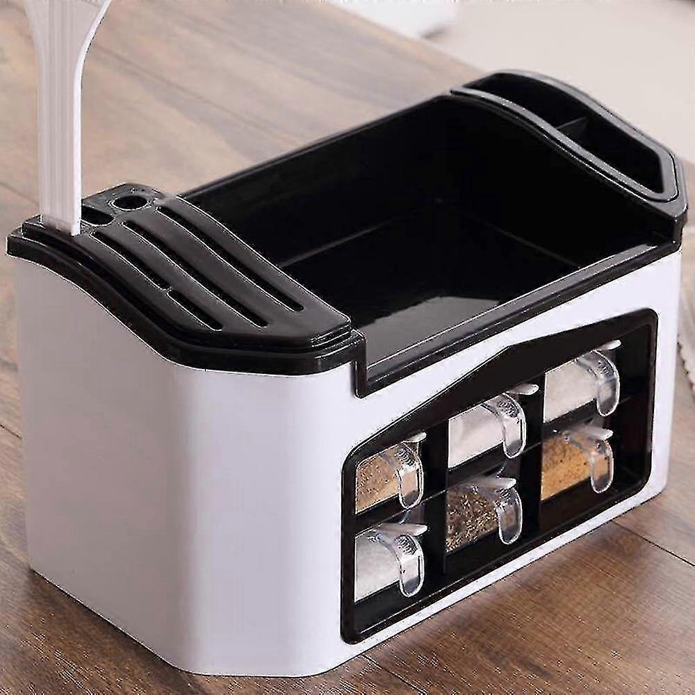 HMWY-Multi Function Kitchen Chopper Spoon Rack Seasoning Box Seasoning Jar Storage ChopsticksRed