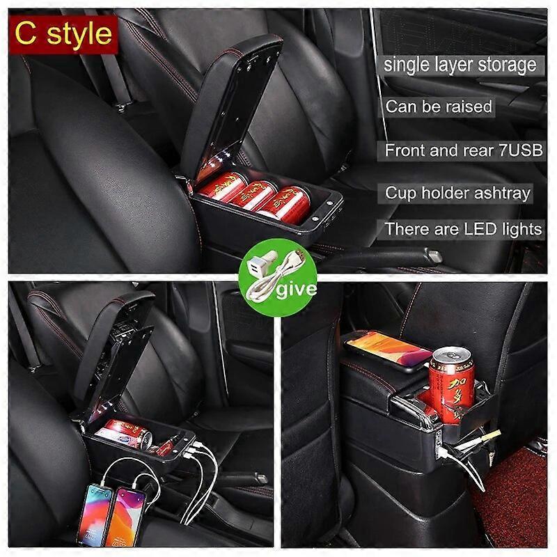 Armrest Box For Opel Astra J Central Store Content Box Dual Layer With Ashtray Cup holder Decoration Accessories USB Charging