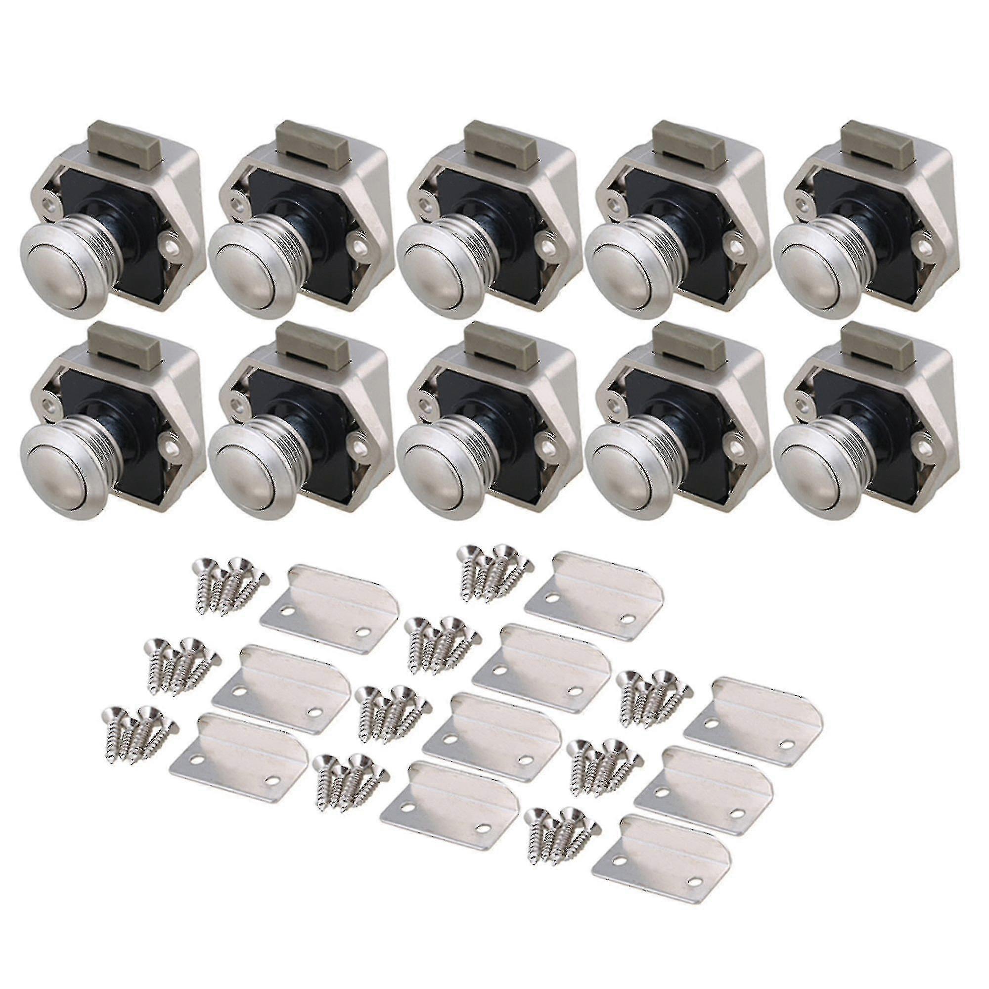 10pcs Push Button Cabinet Latch For Rv Camper Motorhome Caravan Doors