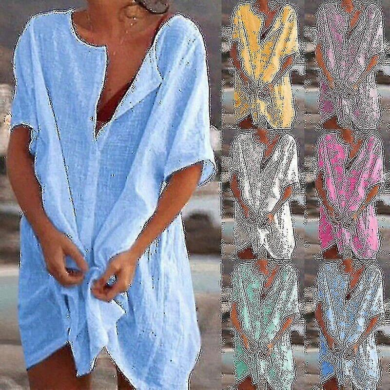 Womens Summer Swimwear Beachwear Bikini Beach Cover Up Shirt Dress Tunic Tops