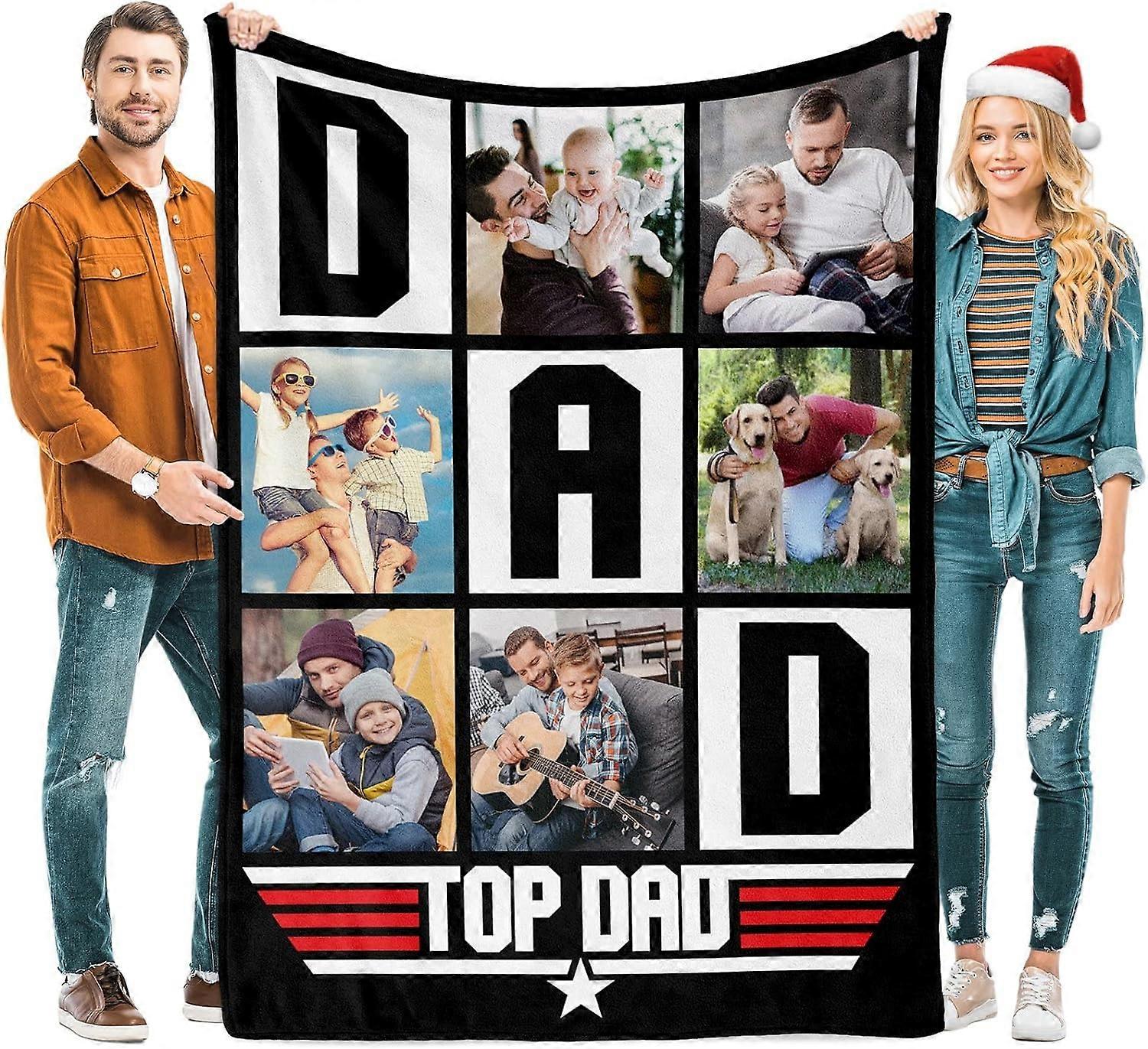 Christmas Blanket Gifts /Dad/Baby//Mom/Girls Custom Blankets with Photos and Text Multiple Colors Sizes Soft Flannel Personalized Customized Family Bl