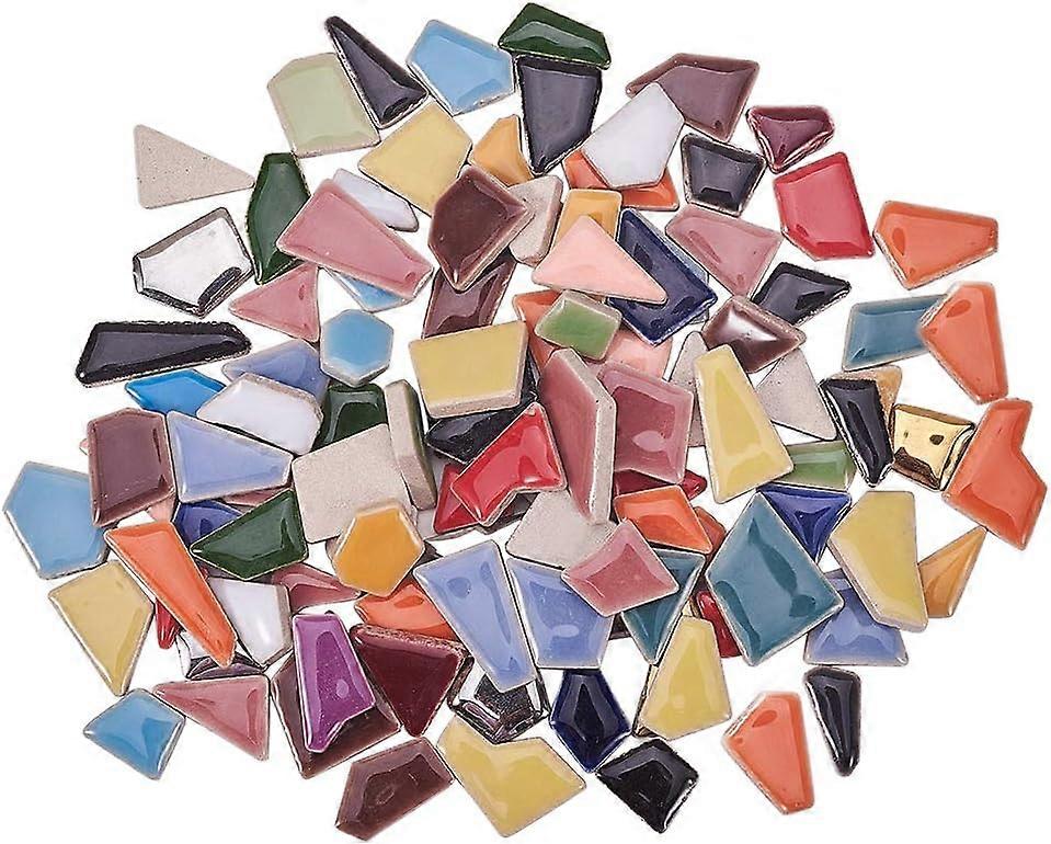 250g / 210pcs Ceramic Mosaic Tiles Pieces Chips Vases Picture Frames Flowerpots Mosaic Pieces for DIY Crafts Home Decoration Arts Plates Handmade Jewe
