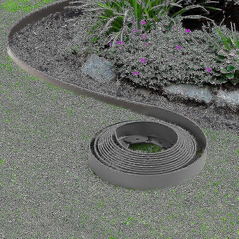 10m Flexible Garden Border Anthracite Gray - 5cm Height + 30 Stakes