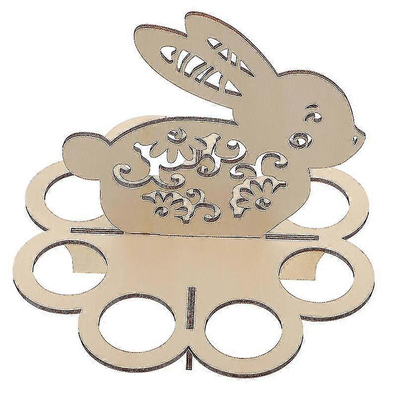 Wooden Egg Holder Kitchen Counter Egg Storage Display Rack Easter Rabbit Decor