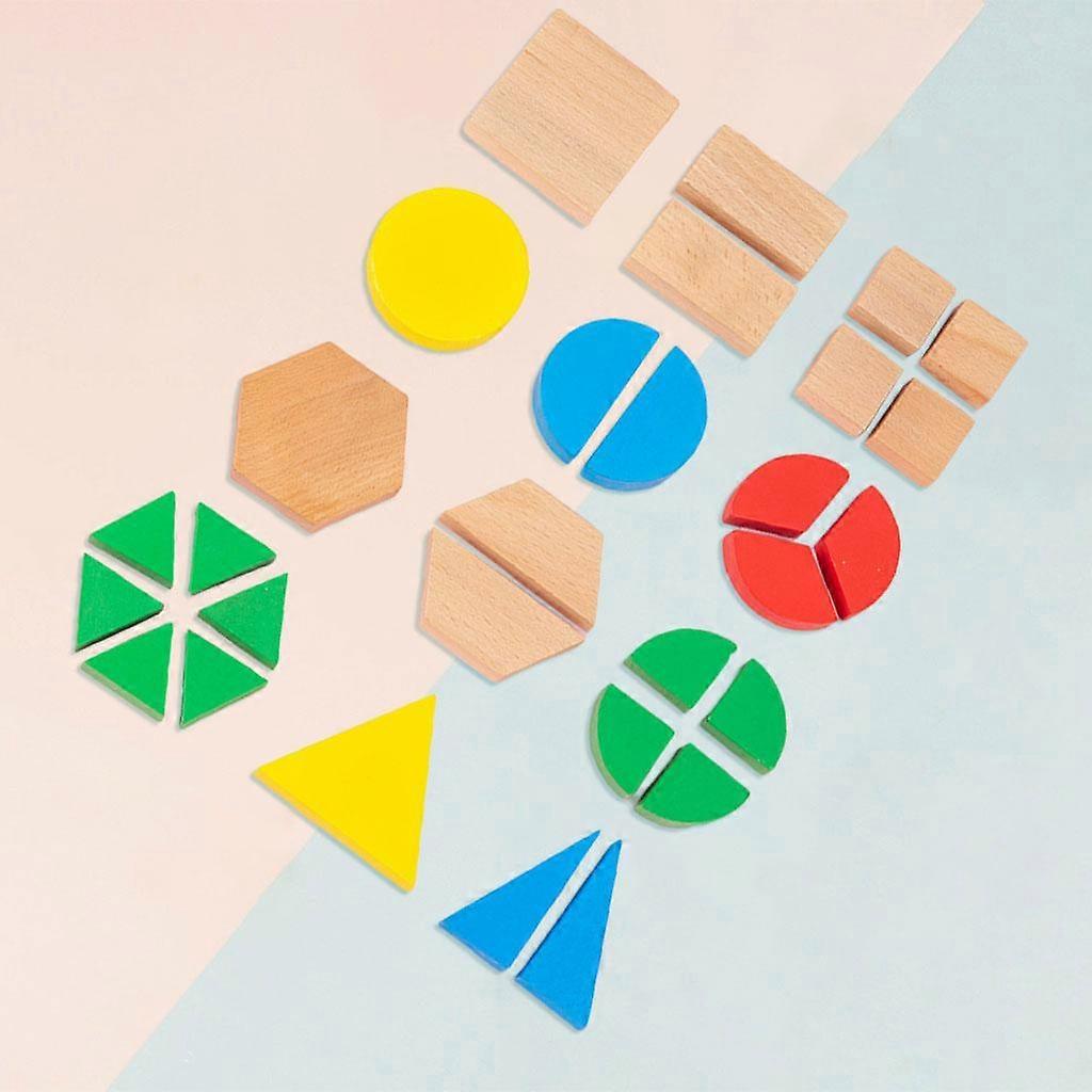 Geometric Fraction Blocks Activity Board Pattern Blocks for Activity Ages 4-7 Toddlers