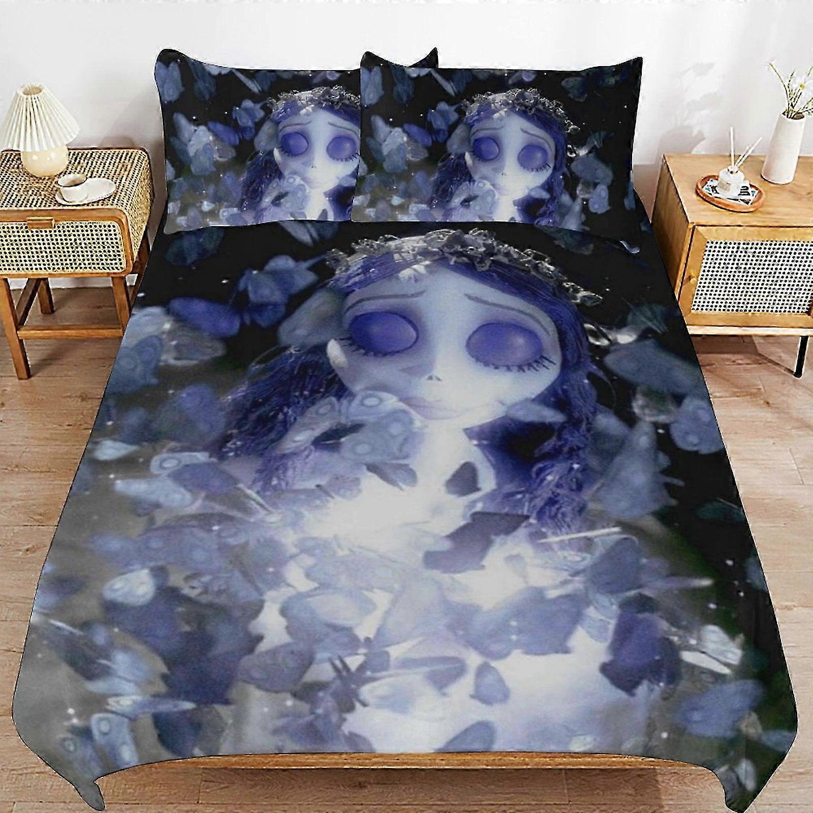 n351 Lençóis Cadáver Noiva Conjunto de Capa de Edredom, Conjunto de Cama de 3 Peças Conjunto de Capa de Edredom Decorativo (1 Capa de Edredom e 2 Fronhas) Lençóis iiv35