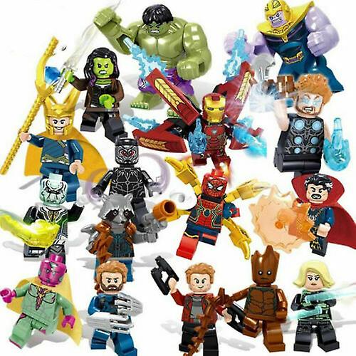 16 Pcs Fit Super Heroes Avengers War Mini Figure Man Hulk