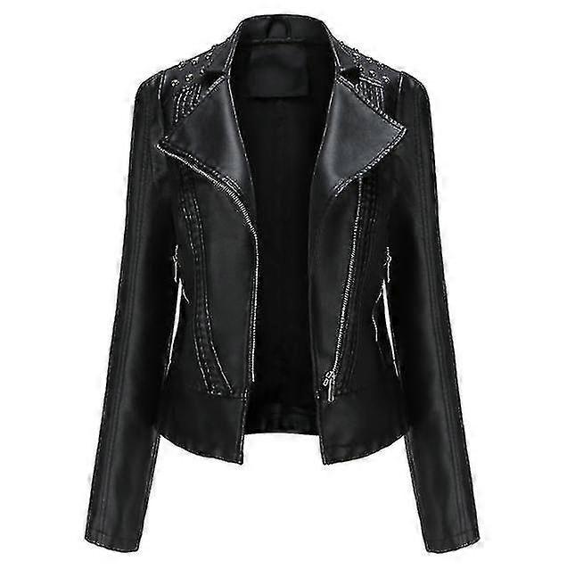New Women's Leather Jacket Casual Zipper