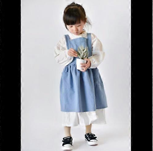 Tablier Robe Enfants Avec Poches Blouse Fille Garçon Réglable