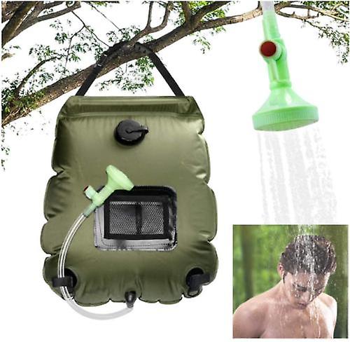 20l מחנאות נייד מקלחת חיצונית הליכה שקית מים ערכה חומה