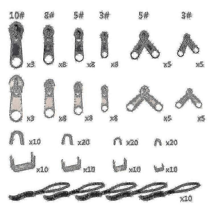 Zipper Repair Kit With Replacement Zippers