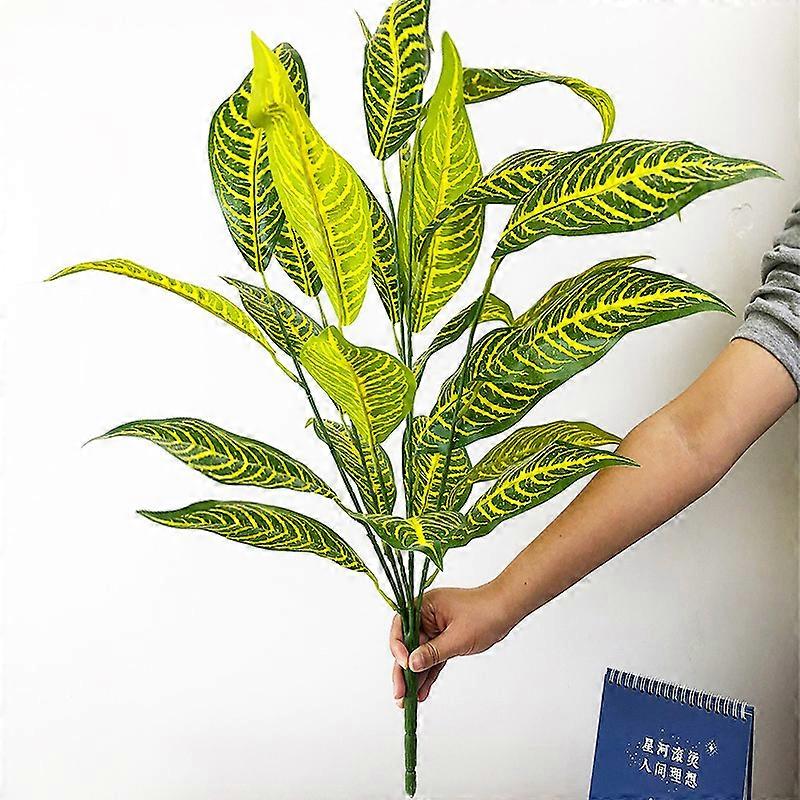 75cm 26 Leaves Tropical Monstera Large Artificial Plants Fake Zebra Leaf Plastic Palm Tree Branch For Home Garden Wedding Decor