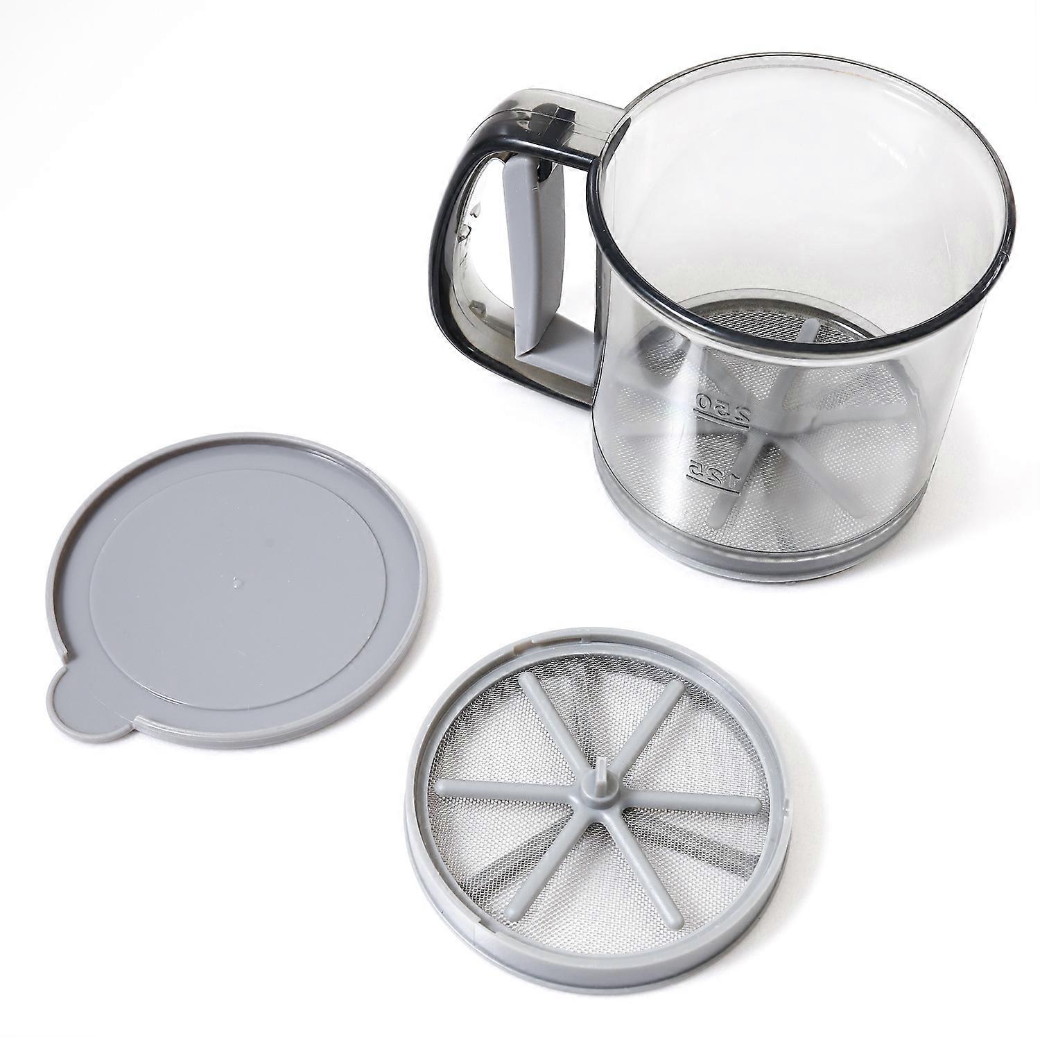 One-Handed Kitchen Flour Sifter Manual Powdered Sugar Shaker Baking Cup Cake Tool Rice Cereal Beans Sugar Sieve P