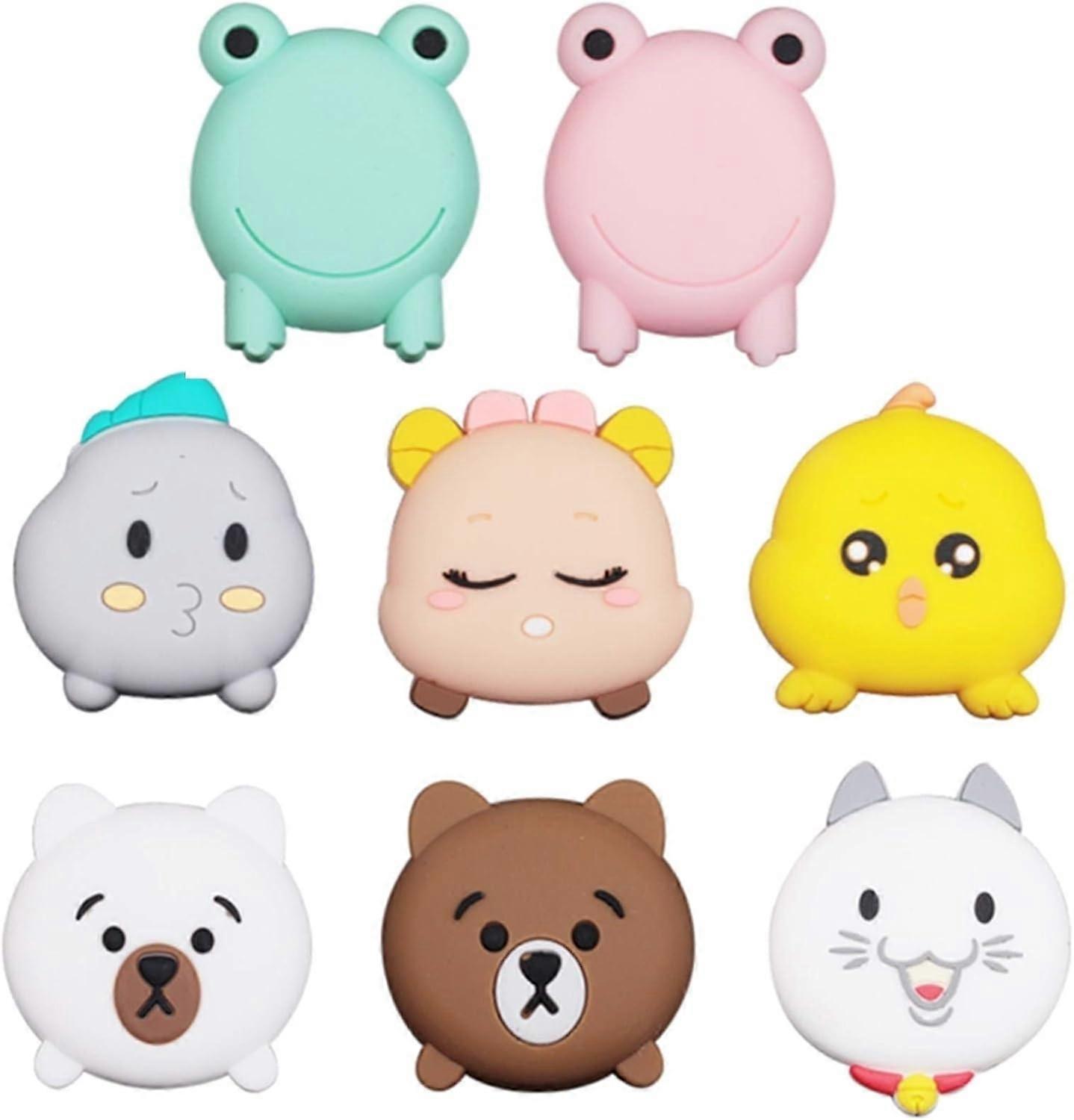 ドアハンドルバンパー8PCE粘着漫画動物壁プロテクタードアノブ壁シールドこすり