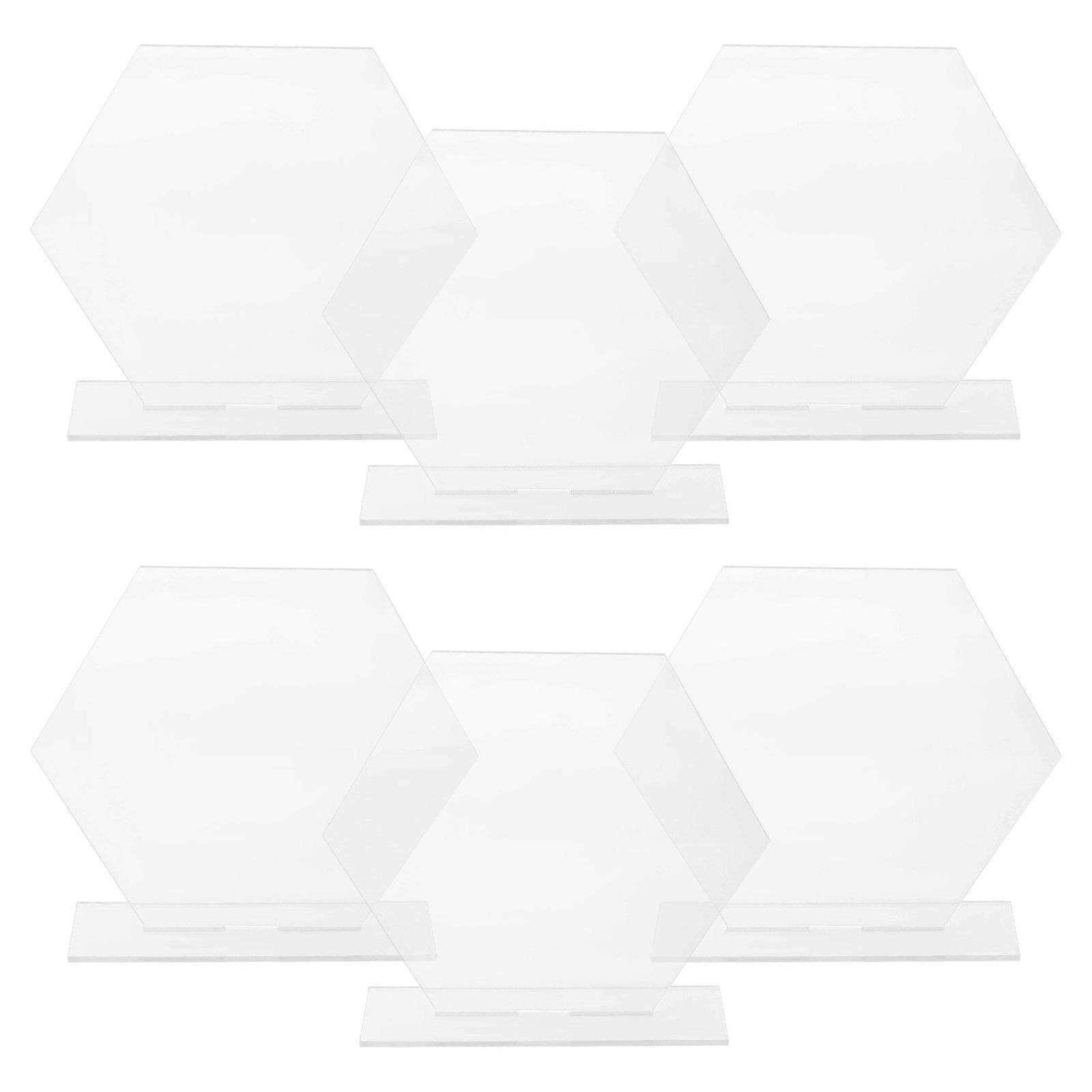 6pcs Party Acrylic Sign Table Signs with Stand Table Number Display Blank Sign