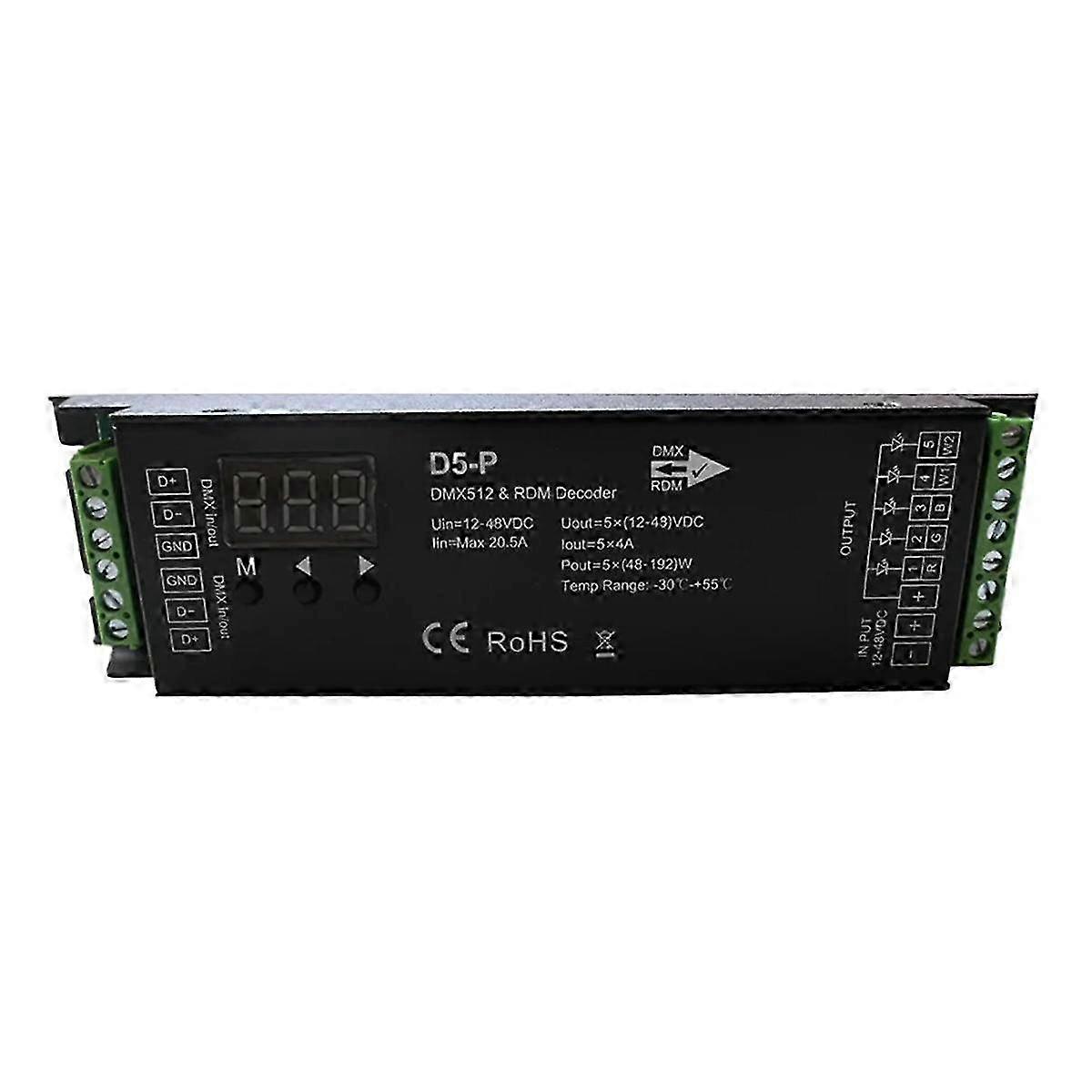 5 Channel Dmx Decoder With Rdm Digital Display Dmx512 Dimmer Driver Pwm Rgbcct Led Controller Led Module Light