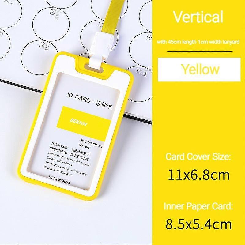 Work Card Holders with Rope Student Plastic Card Holder Employee Name ID Business Card Cover Work Identity Badge with String