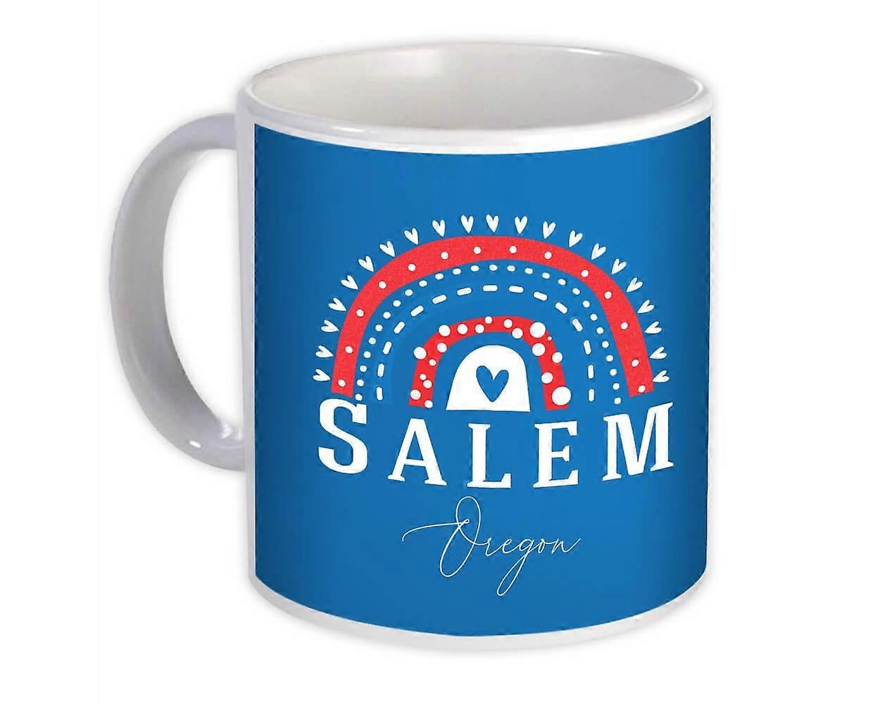 Gift Mug: Salem Oregon USA Rainbow