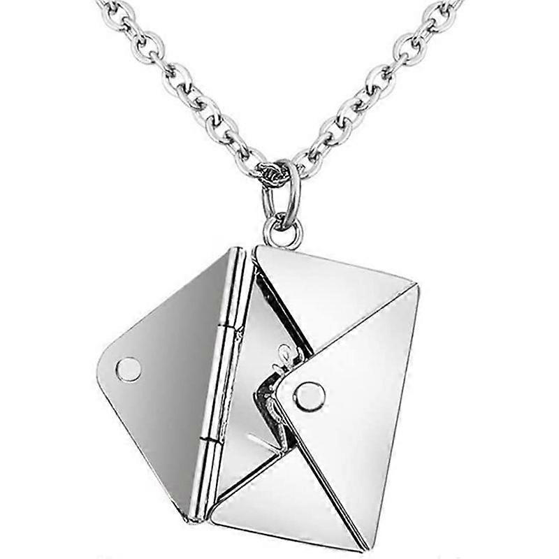 Titaniumstalen envelop gegraveerd liefdesbrief paar ketting creatieve loveyou te openen hanger
