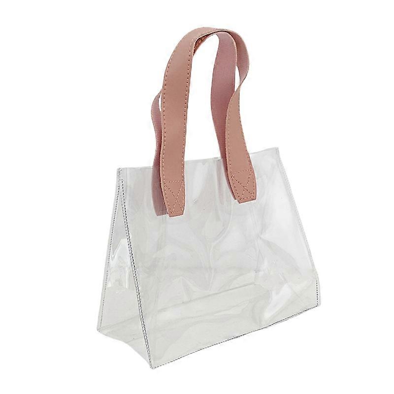 Tote Bag Transparent Clear Multi-use Wear-resistant Shockproof Large Capacity with Handles Student Stationery Storage Bag Shopping Handbag for Daily U