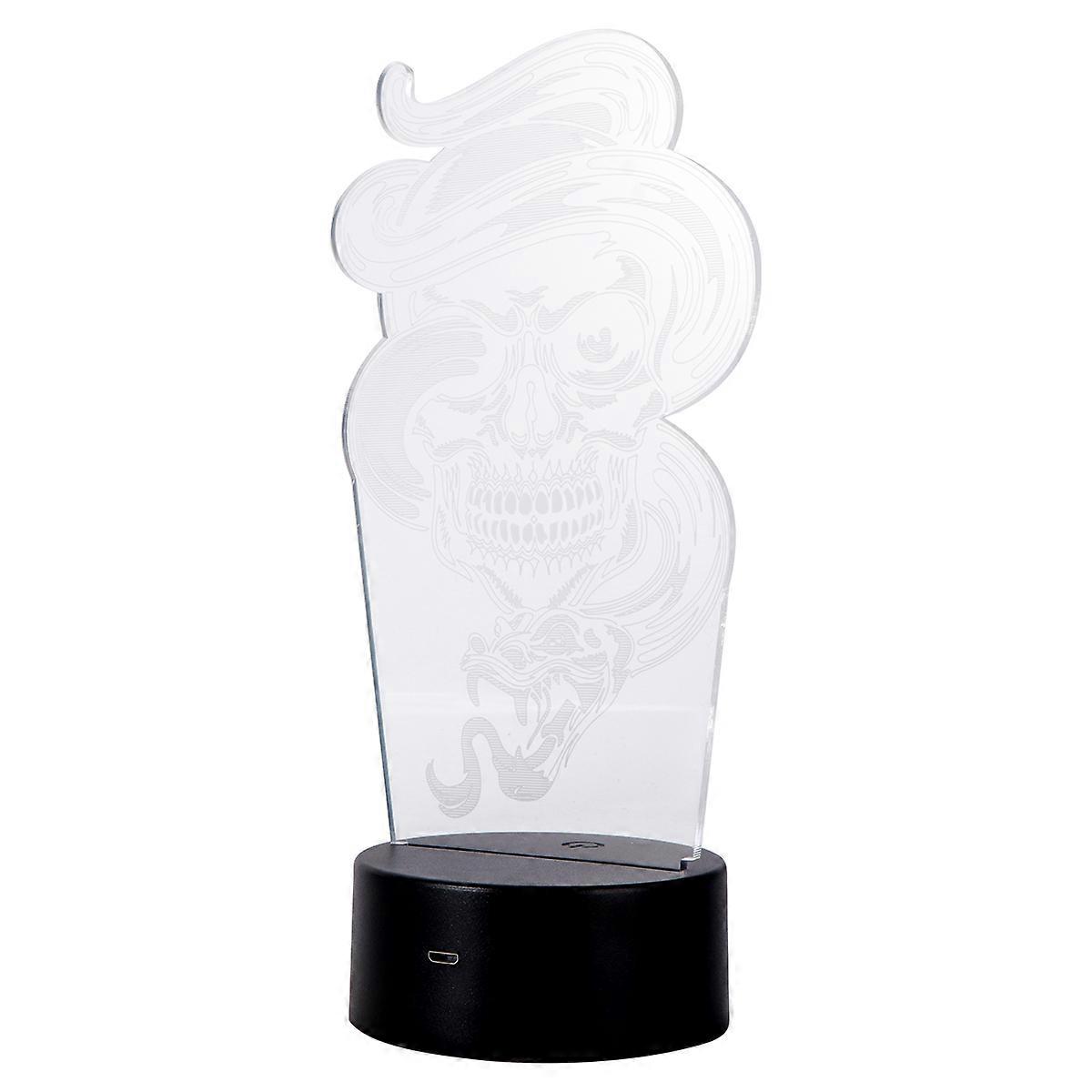Ghost Shaped Night Light Without Battery Black Base, Colorful + Touch