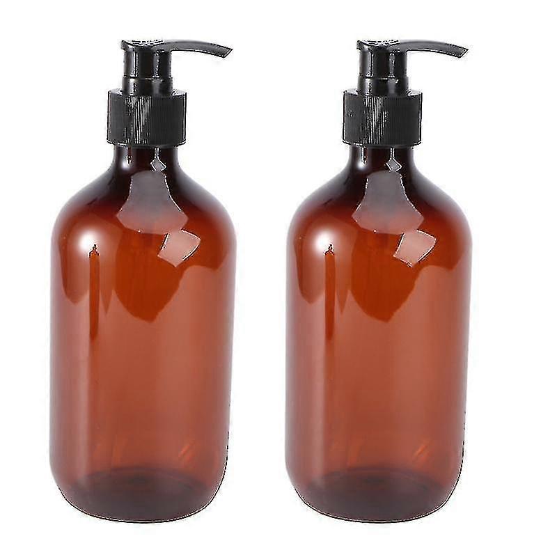 2 Pcs Empty Shampoo Bottle Soap Dispenser Lotion Pump Bottle Container 500ml