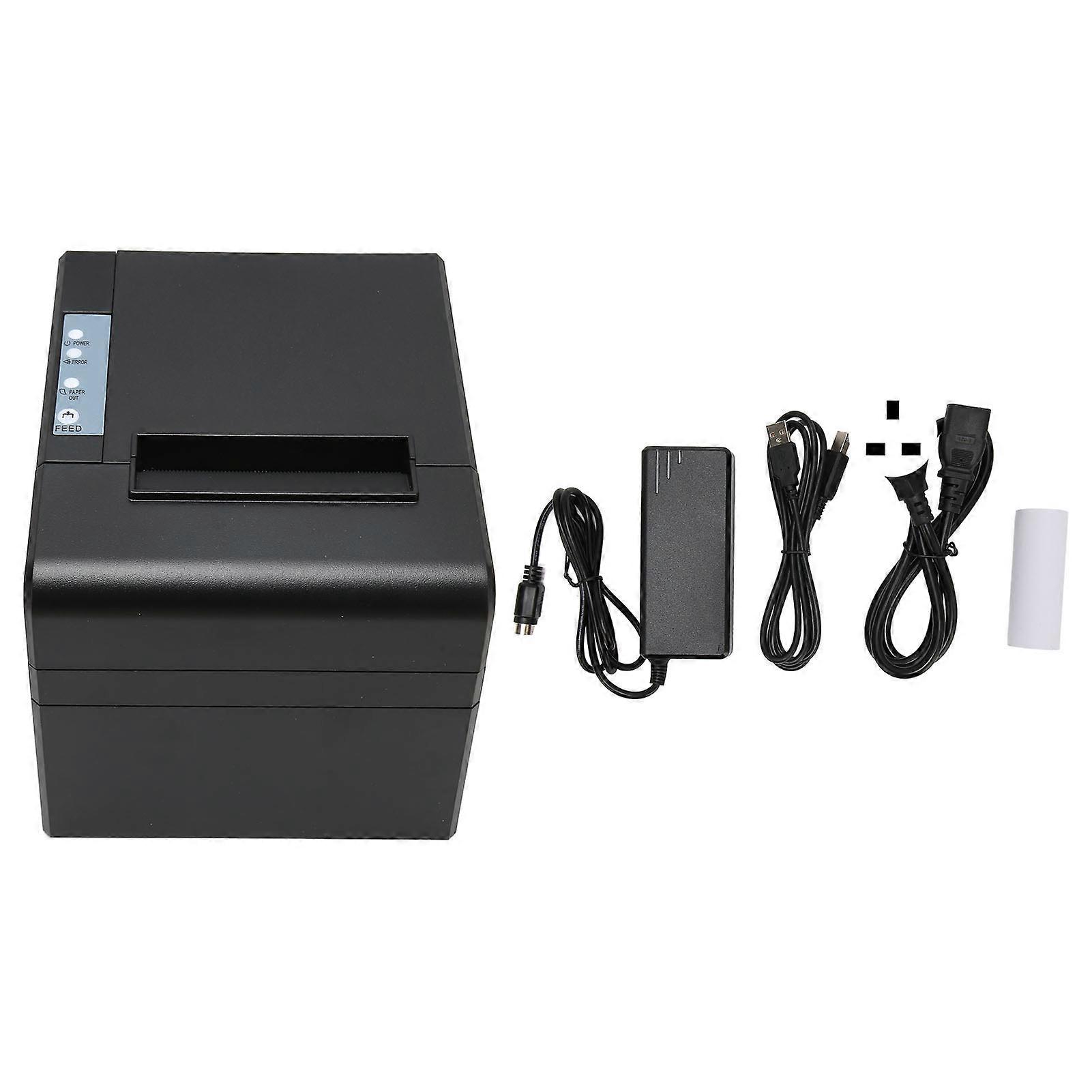 POS Printer Small 80mm USB Thermal Receipt Printer Restaurant Kitchen Printer with Auto Cutter 100240V