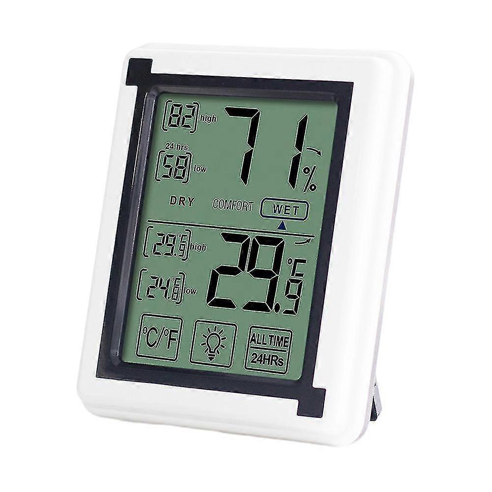 New Large Screen Touch Thermometer-hygrometer Backlight High Sensitivity Digital Display Hygrometer Lcd W