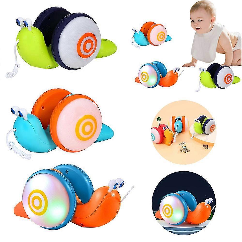 Snail Push Pull Toy For Toddlers Pull Along Walking Snail Toy Learning Toys And Sensory Development Educational Toy