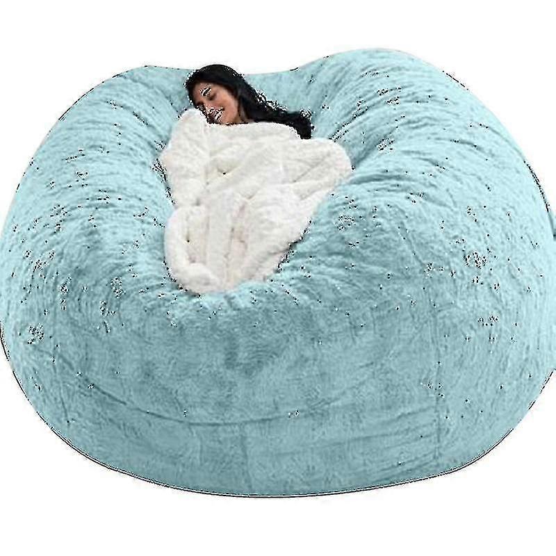 Bean Bag Chair Cover, Soft Fluffy Fur Portable Lazy Sofa Coverwithout Filling