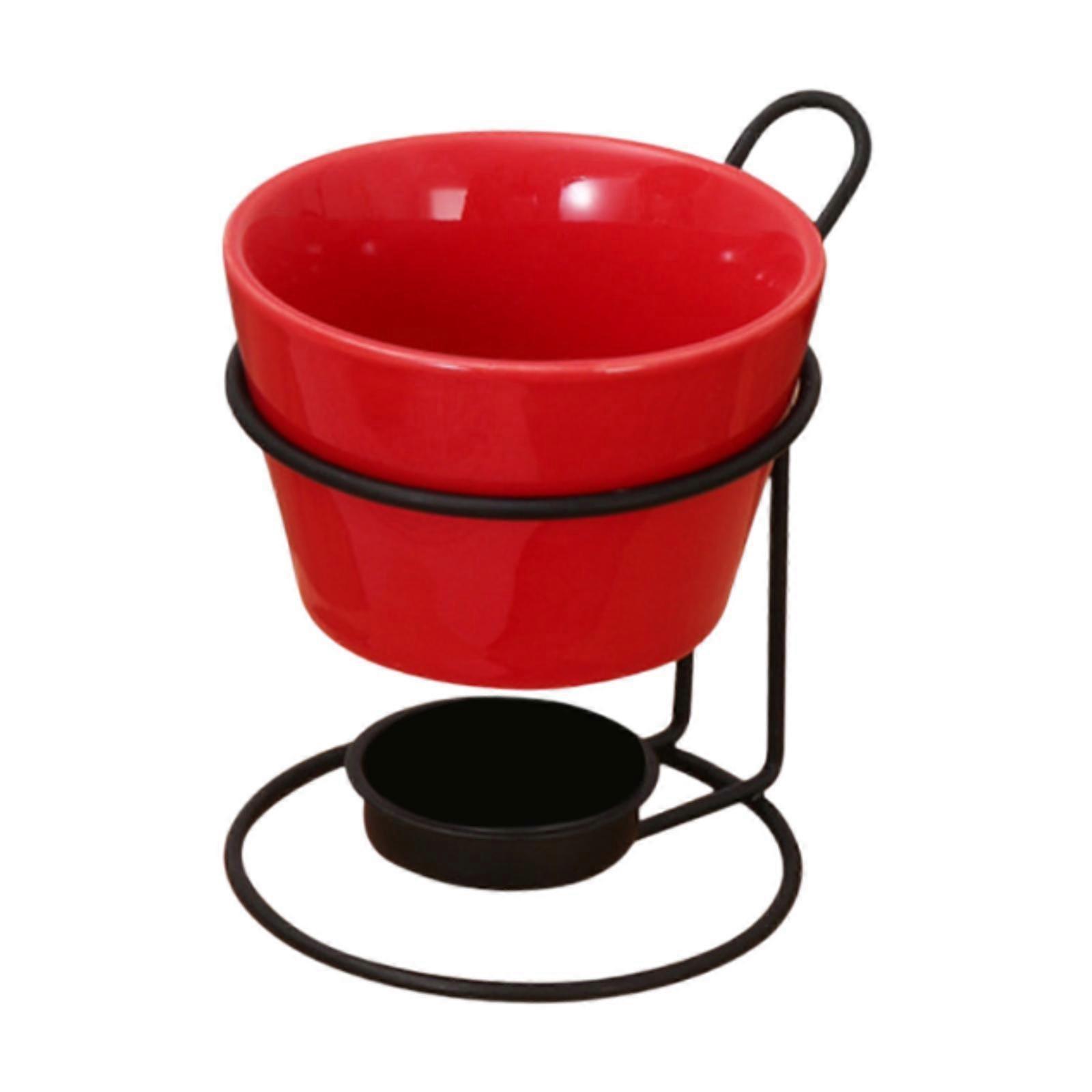 Fondue Pot Set με Rack Chocolate Melter Melt Pot για Δείπνο Κόκκινο γενεθλίων