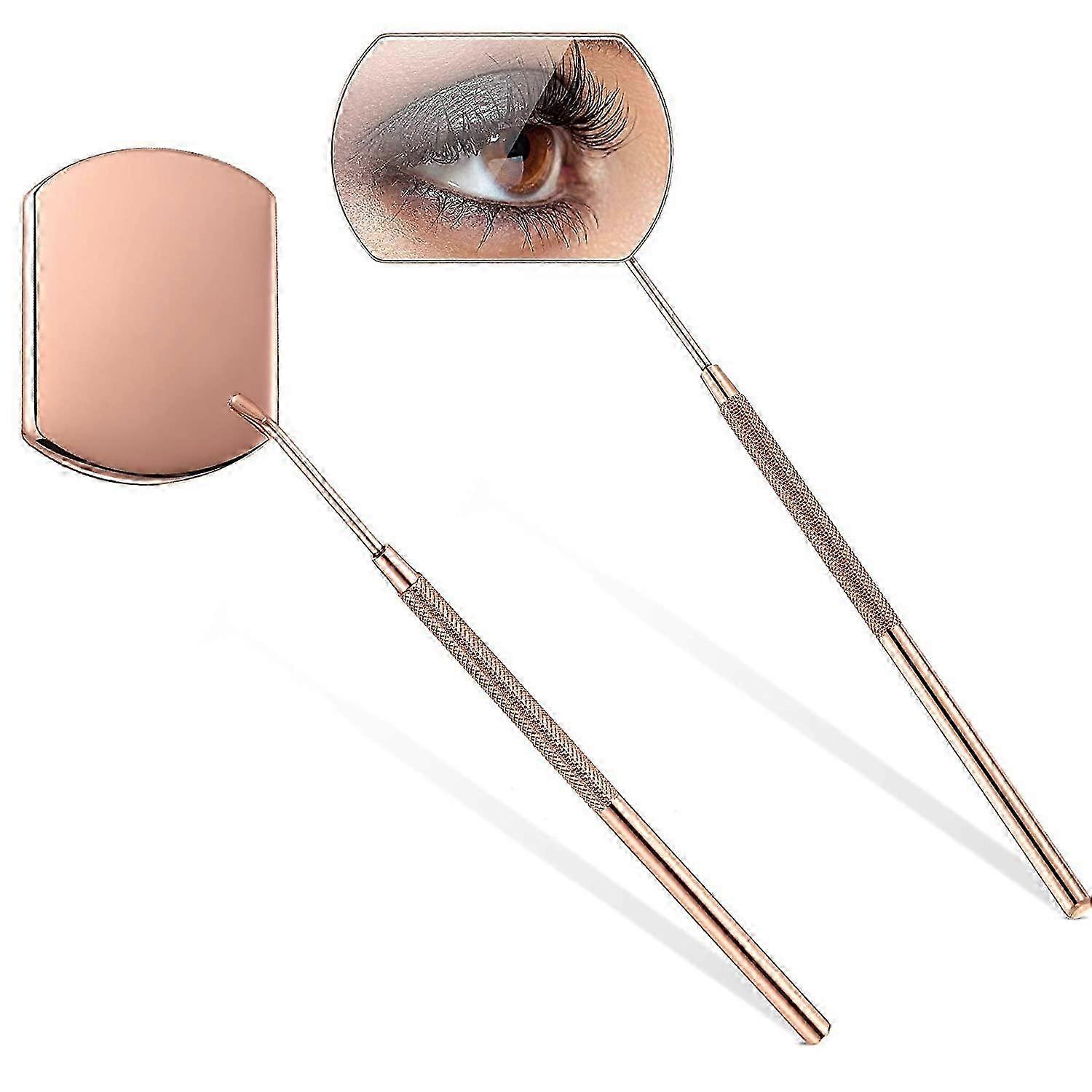 2 Pieces Large Square Stainless Steel Eyelash Extension Mirror Tool